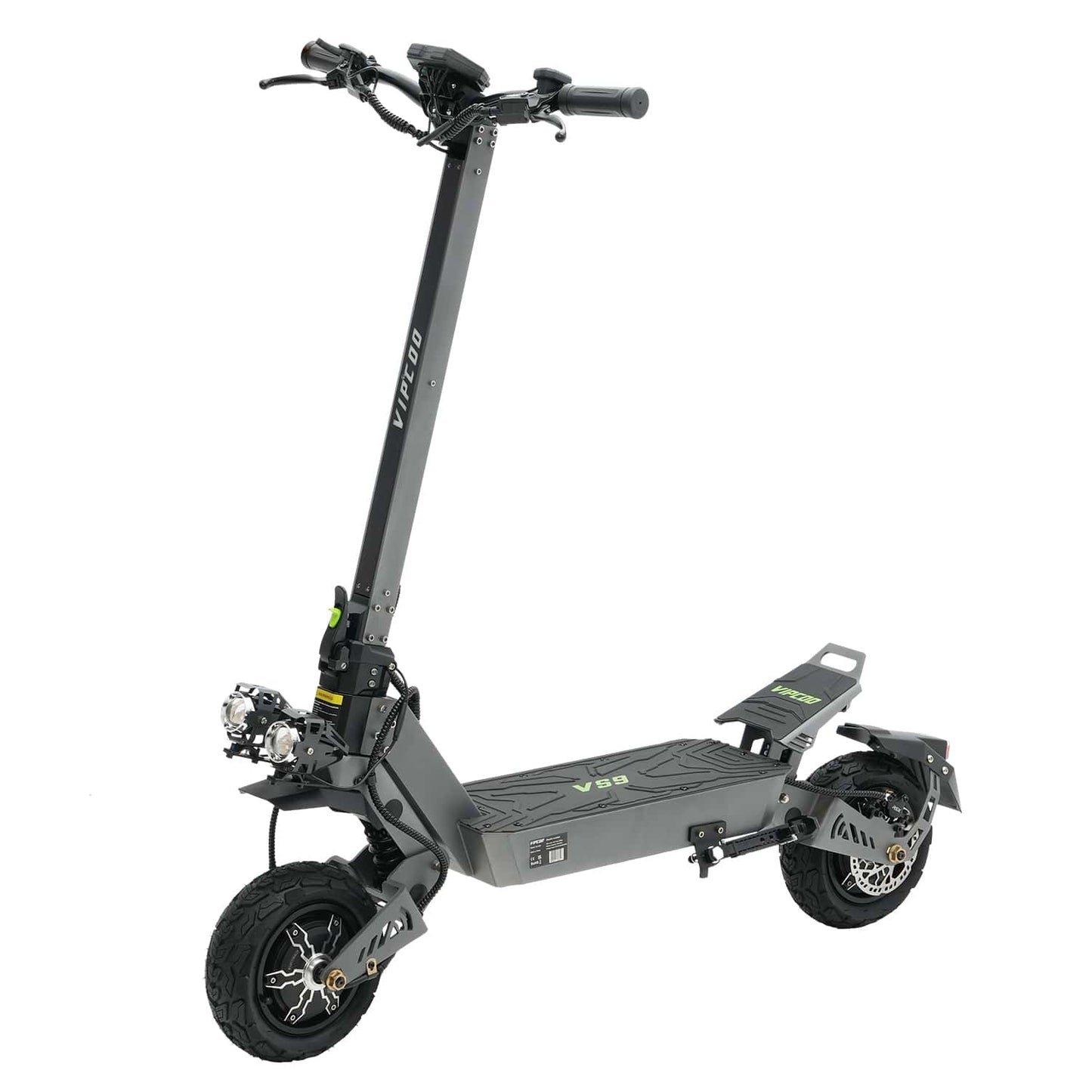 Trottinette Électrique Puissante VIPCOO VS9 – 65 km/h, Double Moteur 3600W, Batterie 60V26Ah, Tout-Terrain avec Suspension à Ressort