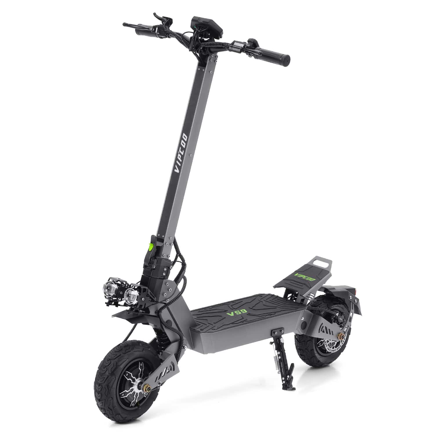 Trottinette Électrique Puissante VIPCOO VS9 – 65 km/h, Double Moteur 3600W, Batterie 60V26Ah, Tout-Terrain avec Suspension à Ressort