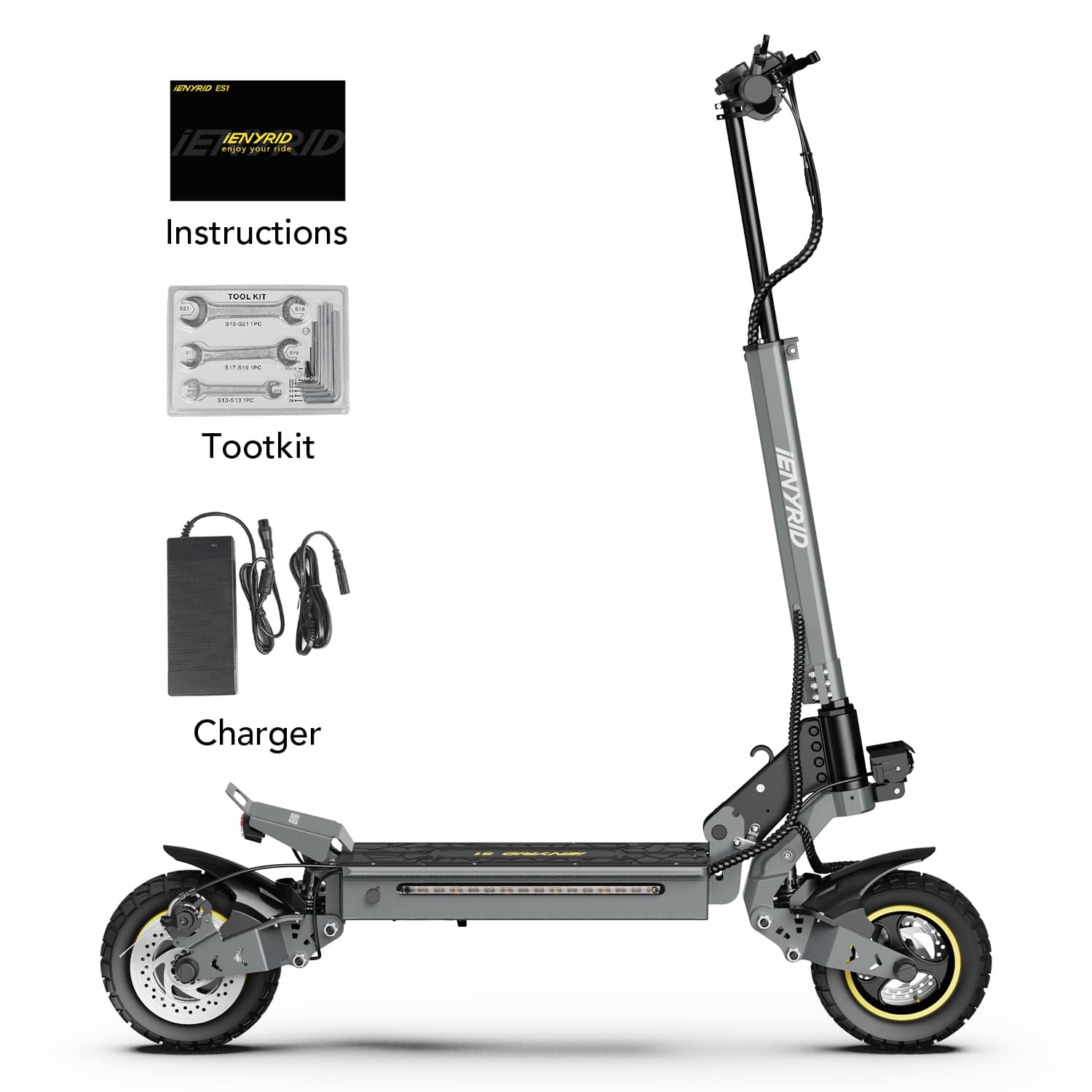 iENYRID S1 Off-Road Electric Scooter for Adults: 700W Motor, 48V 15AH Battery, 28 mph Speed, 19-25 Miles Range, 265 lbs Load