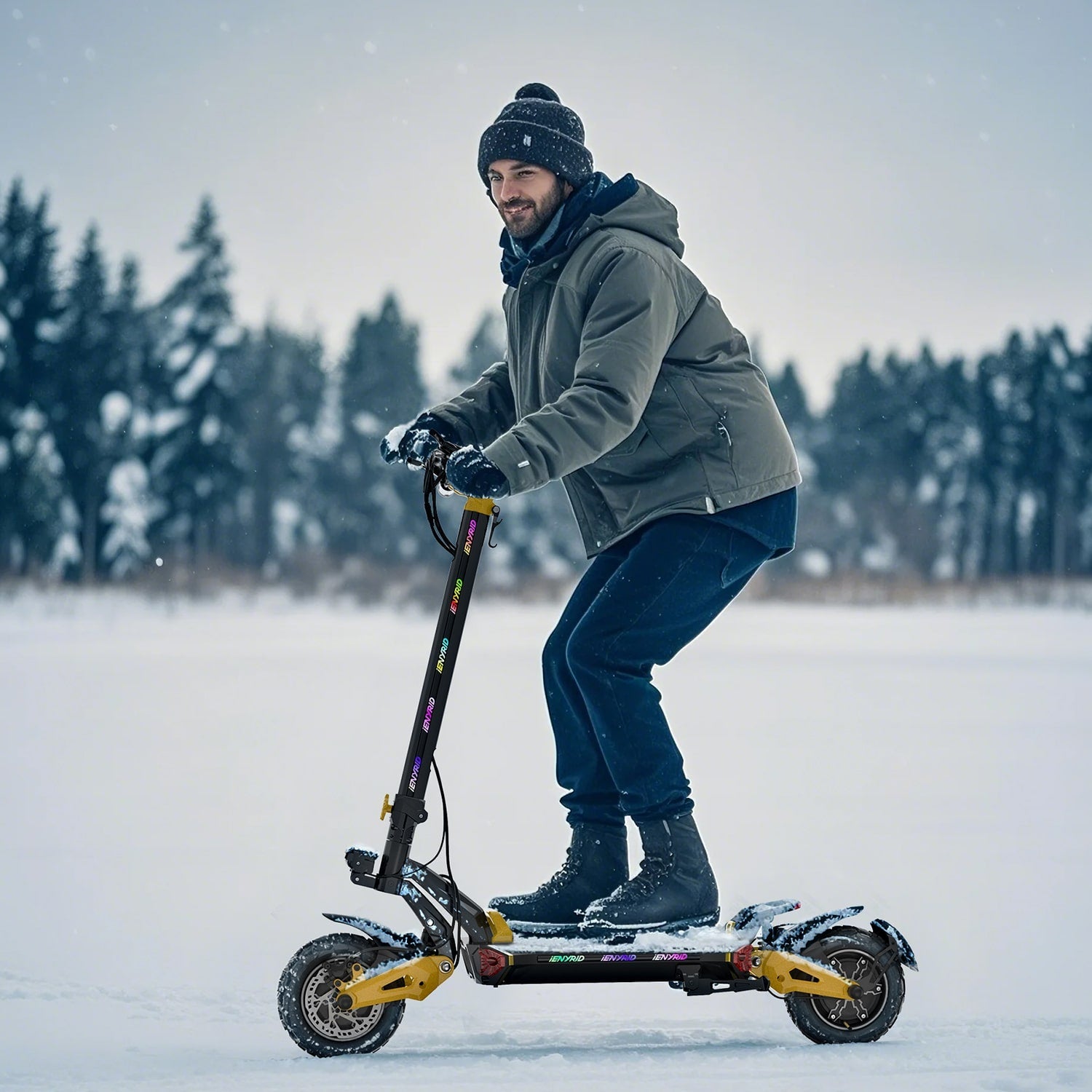 iENYRID ES60 2400w Dual Motor Electric Scooter For Adults in the winter
