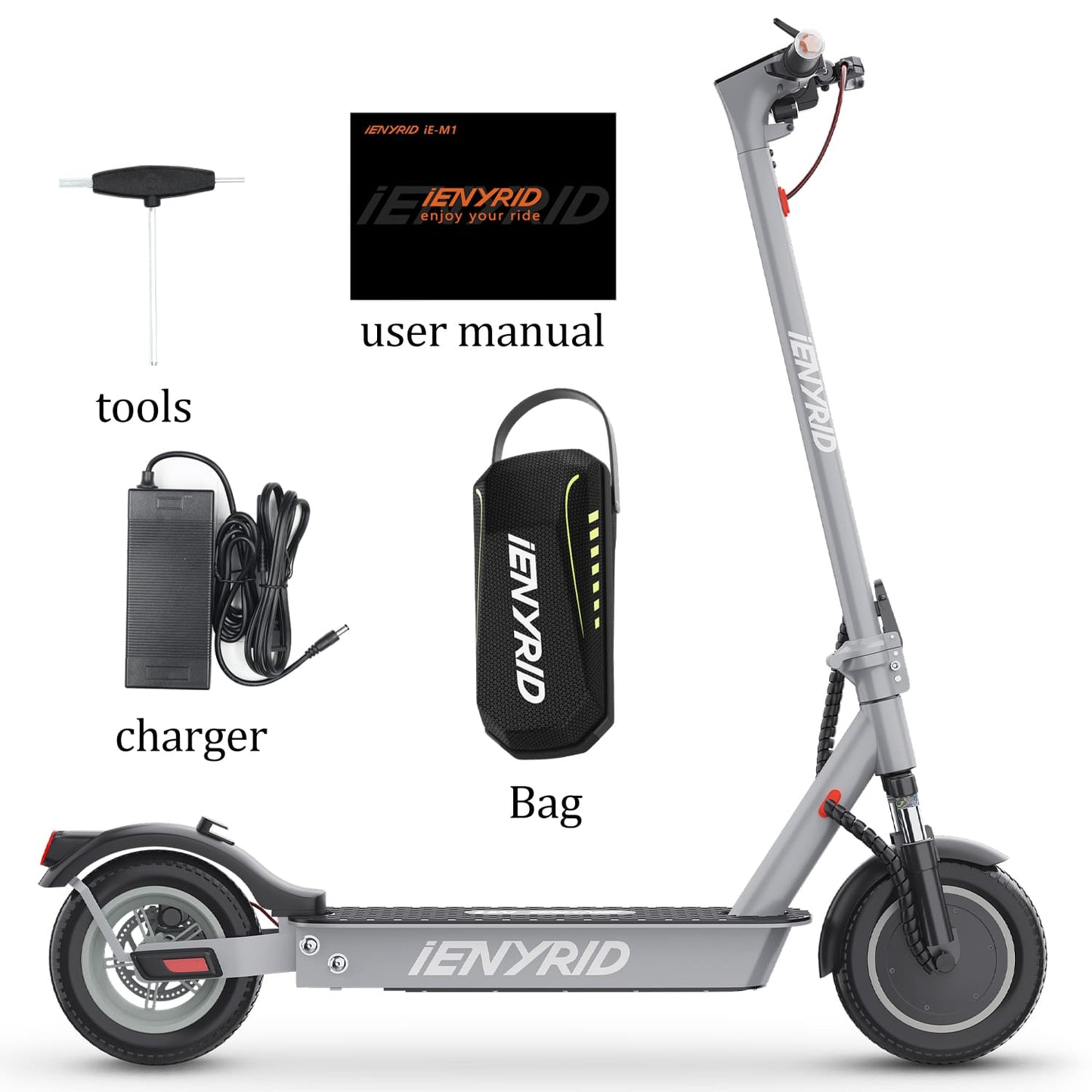 iENYRID M1 Commuter Electric Scooter for Adults & Teens, 500W Electric Scooter with 36V 12.5Ah Battery, Max Speed 21 Mph, 15-21 Miles Distance, Max Load 265 Lbs