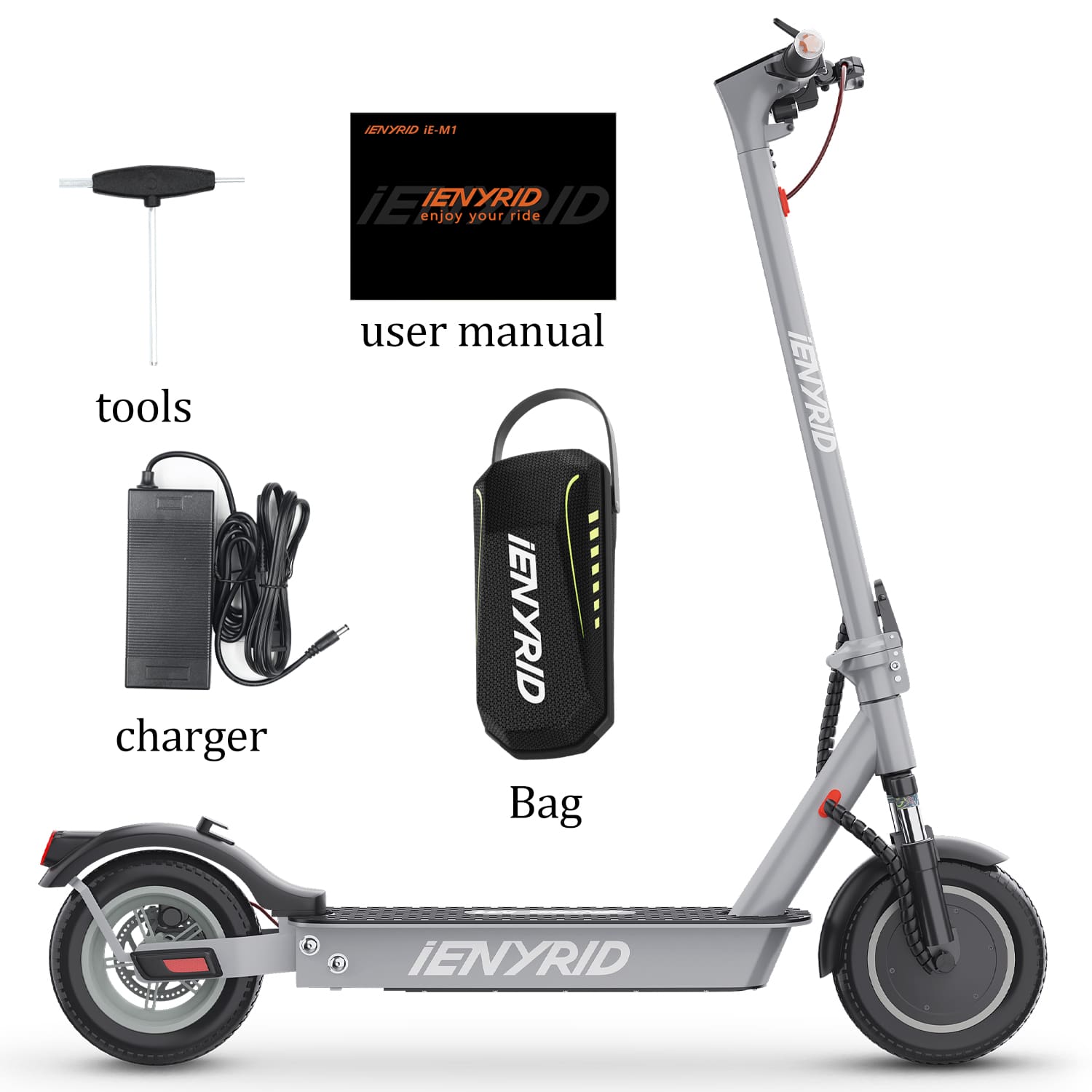 iENYRID M1 Commuter Electric Scooter for Adults & Teens, 500W Electric Scooter with 36V 12.5Ah Battery, Max Speed 21 Mph, 15-21 Miles Distance, Max Load 265 Lbs
