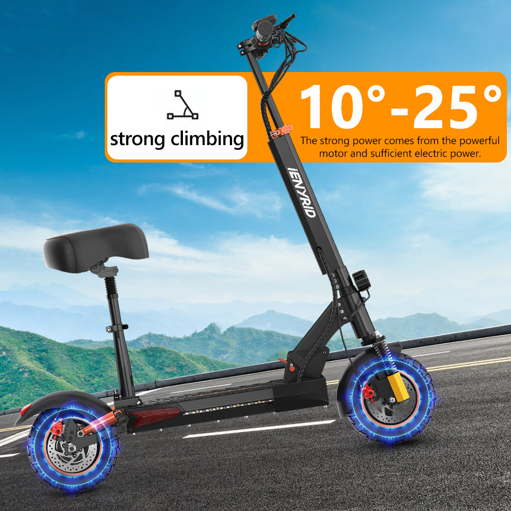 iENYRID M4 Pro S+ Max Electric Scooter with Seat, 800W Off Road Electric Scooter, 48V 20Ah Battery, Long Range 40-60 km, Max Speed 45km/h, 150kg - iENYRID