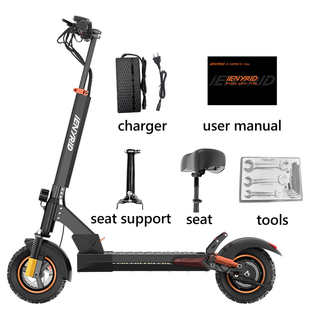 iENYRID M4 Pro S+ Max Electric Scooter with Seat, 800W Off Road Electric Scooter, 48V 20Ah Battery, Long Range 40-60 km, Max Speed 45km/h, 150kg - iENYRID